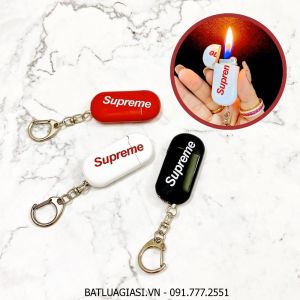 BẬT LỬA MÓC KHÓA SUPREME MINI - GAS ĐÁ RÃNH TAY - (XÀI GAS)