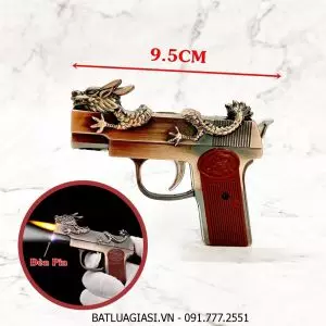 BẬT LỬA KHÈ HÌNH SÚNG RỒNG - CÓ ĐÈN PIN (SIZE: 9.5CM) - (XÀI GAS)