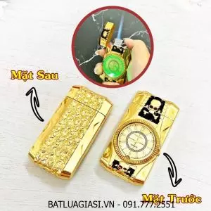 BẬT LỬA KHÈ - ĐỒNG HỒ 2IN1 HÌNH ĐẦU LÂU - CÓ ĐÈN LED - (XÀI GAS)