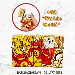 BẬT LỬA ZIPPO SƠN TĨNH ĐIỆN 6 MẶT - PHIÊN BẢN NHẬT HÌNH MÈO MAY MẮN - (XÀI XĂNG) #40