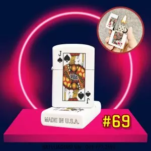 BẬT LỬA ZIPPO 2 MẶT HÌNH LÁ BÀI "BỒI BÍCH" - (XÀI XĂNG) #69