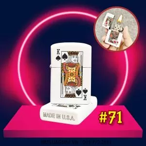BẬT LỬA ZIPPO 2 MẶT HÌNH LÁ BÀI "GIÀ BÍCH" - (XÀI XĂNG) #71