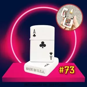 BẬT LỬA ZIPPO 2 MẶT HÌNH LÁ BÀI "ÁT CHUỒN" - (XÀI XĂNG) #73