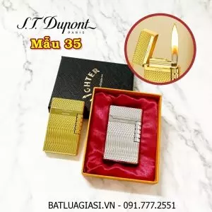 BẬT LỬA DUPONT VÂN KIM CƯƠNG 1 SỌC NGANG M-35 (S.T. DUPONT) (CÓ HỘP) - (XÀI GAS)