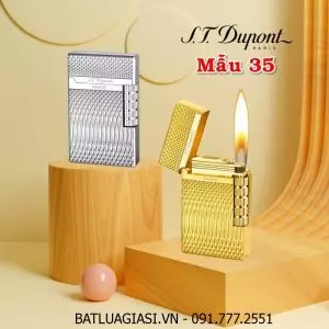 BẬT LỬA DUPONT VÂN KIM CƯƠNG 1 SỌC NGANG M-35 (S.T. DUPONT) - (XÀI GAS)