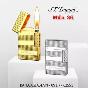 BẬT LỬA DUPONT VÂN KIM CƯƠNG 3 SỌC NGANG M-36 (S.T. DUPONT) - (XÀI GAS)