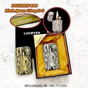 BẬT LỬA XĂNG ĐÁ 1 BÁNH XE DOLPHIN 888 HÌNH QUAN CÔNG D-5 (CÓ HỘP) - (XÀI XĂNG)