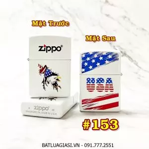 BẬT LỬA ZIPPO SƠN TĨNH ĐIỆN 2 MẶT HÌNH ĐẠI BÀNG CỜ MỸ (CÓ MỘC ĐÁY) - (XÀI XĂNG) #153