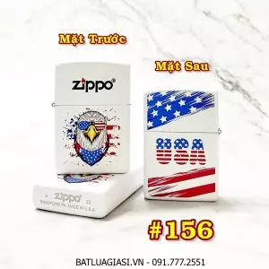 BẬT LỬA ZIPPO SƠN TĨNH ĐIỆN 2 MẶT HÌNH ĐẠI BÀNG CỜ MỸ (CÓ MỘC ĐÁY) - (XÀI XĂNG) #156