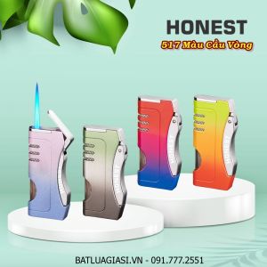 BẬT LỬA KHÈ GAS LỘ THIÊN HONEST 517 MÀU CẦU VÒNG - (XÀI GAS)