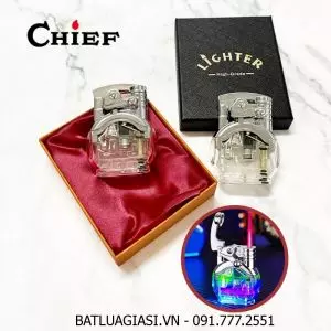 BẬT LỬA KHÈ GAS LỘ THIÊN CHIEF CF299 - BÚNG TAY ĐÁNH LỬA (CÓ ĐÈN LED NHẤP NHÁY) (CÓ HỘP) - (XÀI GAS)