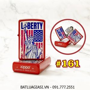BẬT LỬA ZIPPO SƠN TĨNH ĐIỆN 2 MẶT HÌNH NỮ THẦN TỰ DO (CÓ MỘC ĐÁY) - (XÀI XĂNG) #161