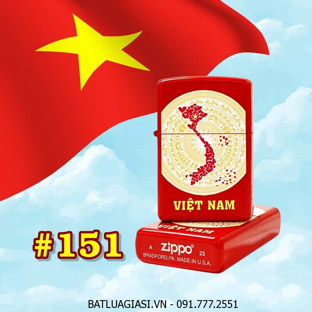 BẬT LỬA ZIPPO SƠN TĨNH ĐIỆN HÌNH TRỐNG ĐỒNG ĐÔNG SƠN BẢN ĐỒ VIỆT NAM (CÓ MỘC ĐÁY) - (XÀI XĂNG) #151