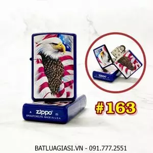 BẬT LỬA ZIPPO SƠN TĨNH ĐIỆN 2 MẶT HÌNH ĐẠI BÀNG CỜ MỸ (CÓ MỘC ĐÁY) (XÀI XĂNG) #163