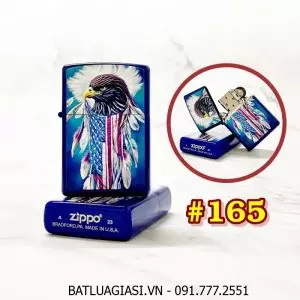 BẬT LỬA ZIPPO SƠN TĨNH ĐIỆN 2 MẶT HÌNH ĐẠI BÀNG CỜ MỸ (CÓ MỘC ĐÁY) (XÀI XĂNG) #165