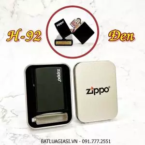 BẬT LỬA ZIPPO SƠN TĨNH ĐIỆN NHIỀU MÀU (CÓ MỘC ĐÁY) (HỘP THIẾC KÈM XĂNG) #H-92 ĐEN