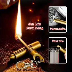 BẬT LỬA - MÓC KHÓA DIÊM XĂNG DOLPHIN 4IN1 (BẬT LỬA, MÓC KHÓA, THOÁT HIỂM, KHUI BIA) (DIÊM XĂNG SINH TỒN) - (XÀI XĂNG)