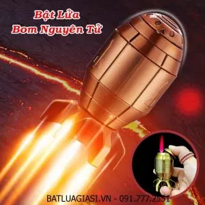 BẬT LỬA KHÈ HÌNH TRÁI BOM NGUYÊN TỬ (CÓ THỂ XOAY) (KIM LOẠI) - (XÀI GAS)