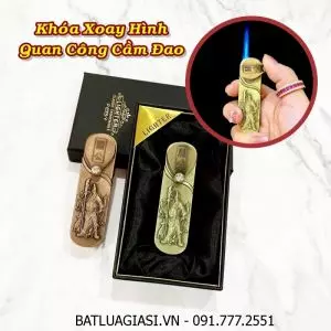 BẬT LỬA KHÈ KHÓA XOAY HÌNH QUAN CÔNG CẦM ĐAO (CÓ HỘP) - (XÀI GAS)