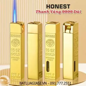 BẬT LỬA KHÈ HONEST HÌNH THANH VÀNG 9999 DÀI (THỎI VÀNG 9999 DÀI) - (XÀI GAS)