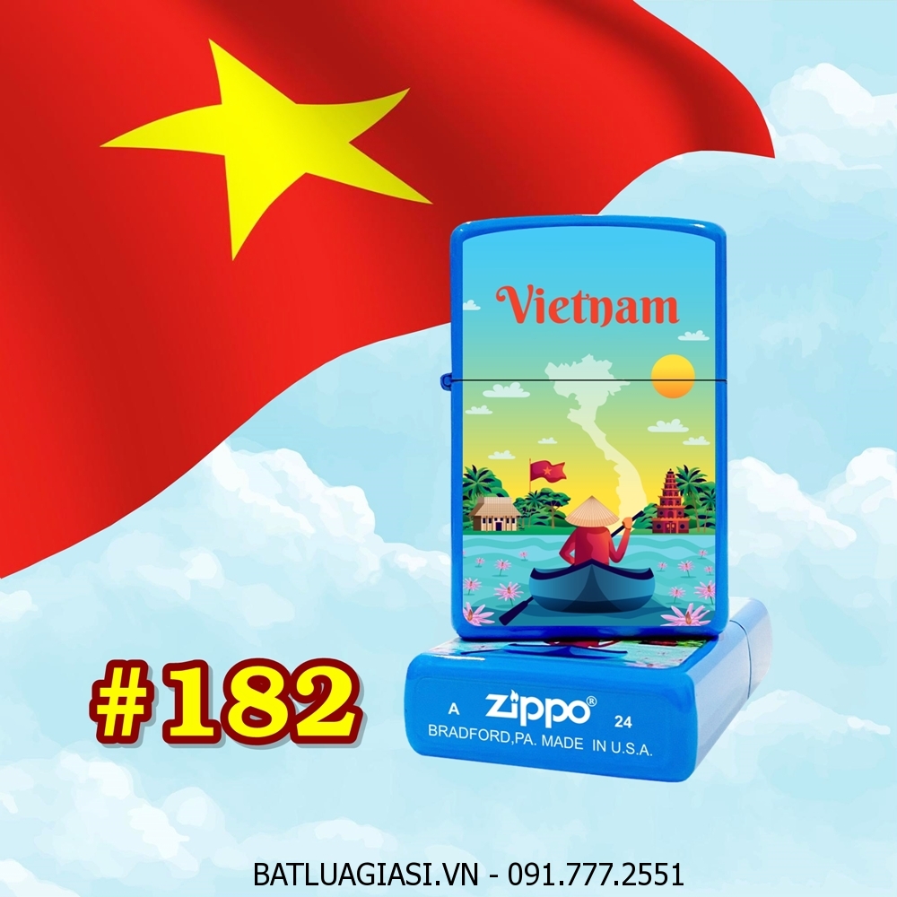 BẬT LỬA ZIPPO SƠN TĨNH ĐIỆN HÌNH VIỆT NAM QUÊ HƯƠNG TÔI (CÓ MỘC ĐÁY) - (XÀI XĂNG) #182