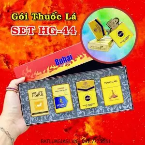 BỘ 4 BẬT LỬA ZIPPO SƠN TĨNH ĐIỆN 2 MẶT HÌNH GÓI THUỐC LÁ CÁC KIỂU "CON NGỰA TRẮNG WHITE HORSE - HERO - 555 - THĂNG LONG" (HỘP GIẤY) - (XÀI XĂNG) SET HG-44