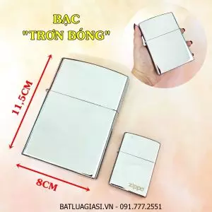 BẬT LỬA ZIPPO KHỔNG LỒ BẠC BÓNG (SIZE: 8CM X 11,5CM) NẶNG: 500 GAM - (XÀI XĂNG)