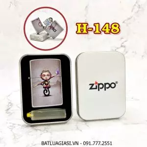 BẬT LỬA ZIPPO SƠN TĨNH ĐIỆN 2 MẶT CHỦ ĐỀ TÂY DU KÝ HÌNH TÔN NGỘ KHÔNG (CÓ MỘC ĐÁY) (HỘP THIẾC KÈM XĂNG) H-148