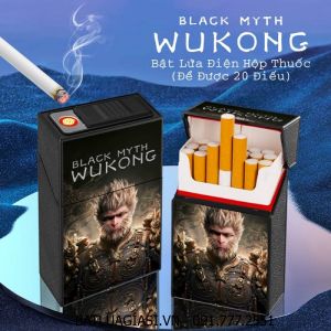 BẬT LỬA ĐIỆN HỘP THUỐC 2IN1 HÌNH WUKONG (BLACK MYTH: WUKONG) (ĐỂ ĐƯỢC 20 ĐIẾU THUỐC) (FULLBOX) - (SẠC ĐIỆN)