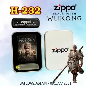 BẬT LỬA ZIPPO SƠN TĨNH ĐIỆN HÌNH WUKONG (BLACK MYTH: WUKONG) (HỘP THIẾC KÈM XĂNG) H-232