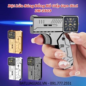 BẬT LỬA SÚNG ĐỒNG HỒ GẤP GỌN 3IN1 DH-2503 - (XÀI GAS)
