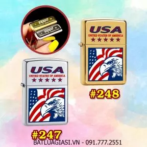 BẬT LỬA ZIPPO TRƠN BÓNG IN MÀU HÌNH ĐẠI BÀNG NƯỚC MỸ (CÓ MỘC ĐÁY) (XÀI XĂNG)
