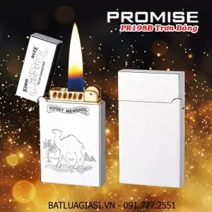 BẬT LỬA XĂNG ĐÁ PROMISE PR198B HÌNH LẠC ĐÀ TRƠN BÓNG - (XÀI XĂNG)
