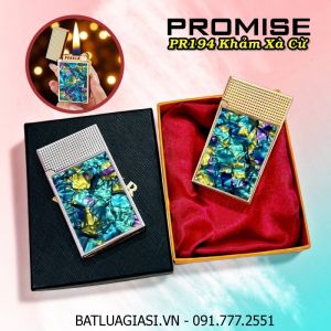 BẬT LỬA XĂNG ĐÁ PROMISE PR194 KHẢM XÀ CỪ (CÓ HỘP) - (XÀI XĂNG)