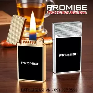 BẬT LỬA XĂNG ĐÁ PROMISE PR210 SƠN MÀI ĐEN - (XÀI XĂNG)
