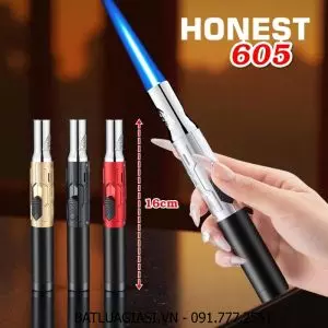 BẬT LỬA KHÈ HONEST 605 (KIM LOẠI) FULLBOX - (XÀI GAS)