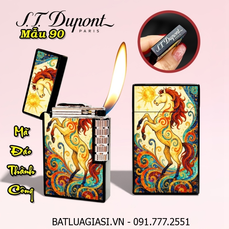 BẬT LỬA DUPONT HÌNH CON NGỰA MÃ ĐÁO THÀNH CÔNG M-90 (S.T. DUPONT) - (XÀI GAS)