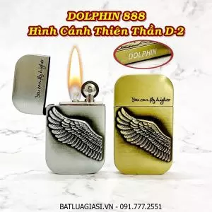 BẬT LỬA XĂNG ĐÁ 1 BÁNH XE DOLPHIN 888 HÌNH CÁNH THIÊN THẦN D-2  - (XÀI XĂNG)