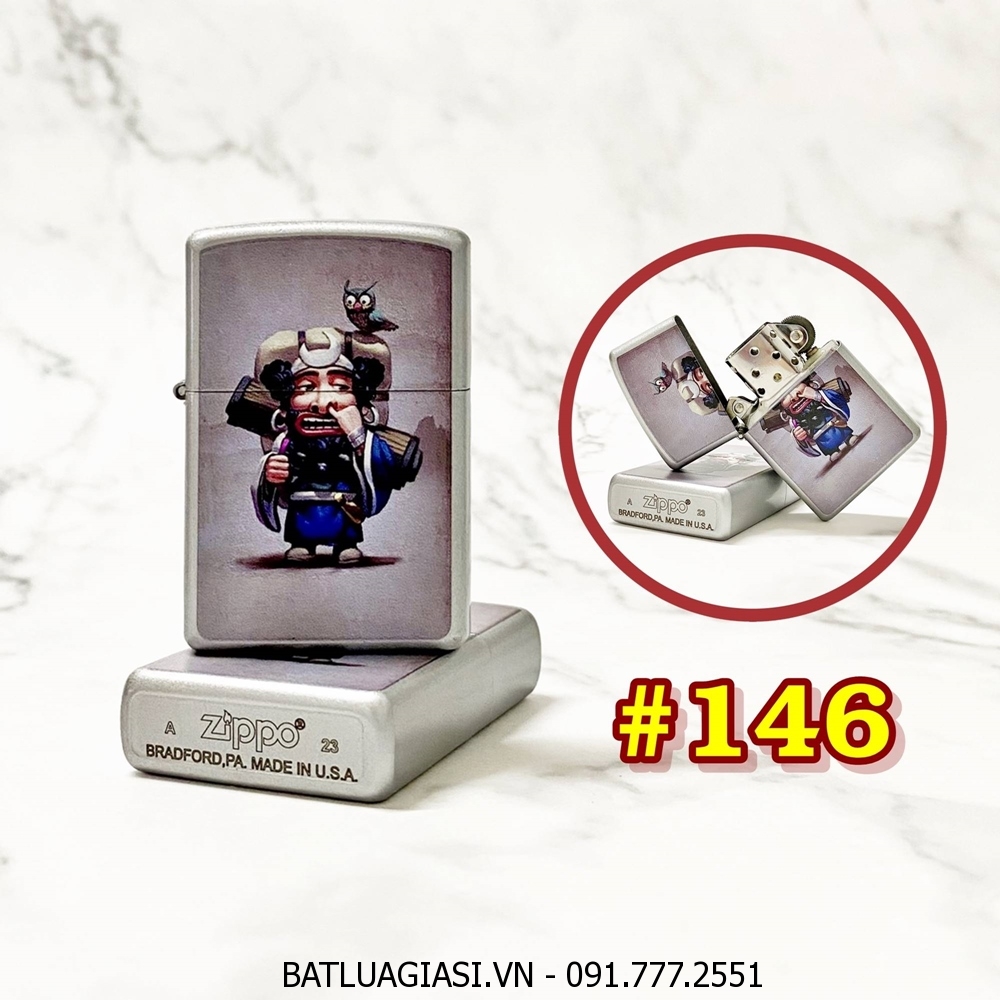 BẬT LỬA ZIPPO SƠN TĨNH ĐIỆN 2 MẶT CHỦ ĐỀ TÂY DU KÝ HÌNH SA TĂNG (CÓ MỘC ĐÁY) - (XÀI XĂNG) #146