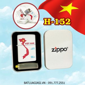 BẬT LỬA ZIPPO SƠN TĨNH ĐIỆN HÌNH BẢN ĐỒ VIỆT NAM (CÓ MỘC ĐÁY) (HỘP THIẾC KÈM XĂNG) H-152