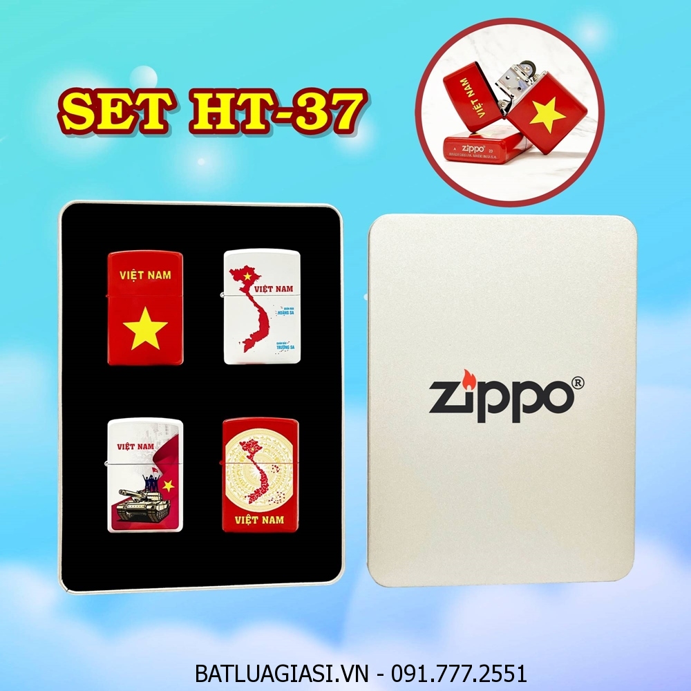 BỘ 4 BẬT LỬA ZIPPO SƠN TĨNH ĐIỆN CHỦ ĐỀ VIỆT NAM (CÓ MỘC ĐÁY) (HỘP THIẾC) - (XÀI XĂNG) #SET HT-37