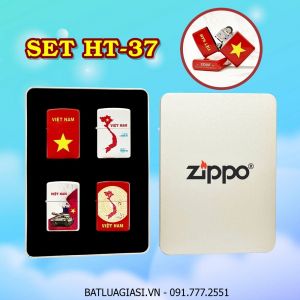 BỘ 4 BẬT LỬA ZIPPO SƠN TĨNH ĐIỆN CHỦ ĐỀ VIỆT NAM (CÓ MỘC ĐÁY) (HỘP THIẾC) - (XÀI XĂNG) #SET HT-37