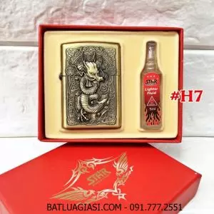 BẬT LỬA ZIPPO HÌNH NỔI (CÓ HỘP VÀ XĂNG) H7