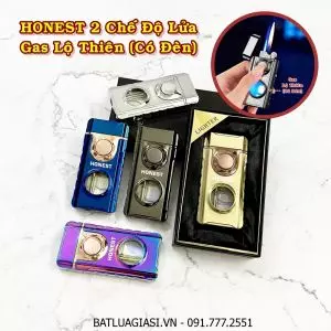BẬT LỬA HONEST 2 CHẾ ĐỘ LỬA - GAS LỘ THIÊN CÓ ĐÈN (LỬA NGỌN VÀ LỬA HOẢ TIỄN) (CÓ HỘP) - (XÀI GAS)