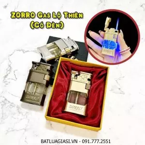 BẬT LỬA KHÈ ZORRO GAS LỘ THIÊN (CÓ ĐÈN) (CÓ HỘP) - (XÀI GAS)