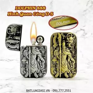 BẬT LỬA XĂNG ĐÁ 1 BÁNH XE DOLPHIN 888 HÌNH QUAN CÔNG D-5 - (XÀI XĂNG)