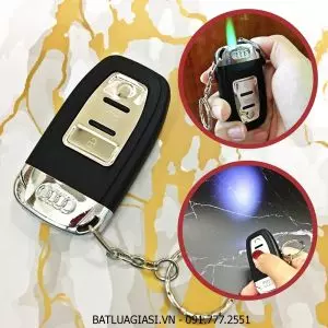 BẬT LỬA KHÈ - MÓC KHOÁ XE HƠI AUDI (CÓ ĐÈN PIN) - (XÀI GAS)
