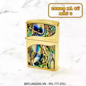 BẬT LỬA ZIPPO ZORRO ULTIMATE JUSTICE KHẢM XÀ CỪ (MẪU 6) (FULLBOX) - (XÀI XĂNG)