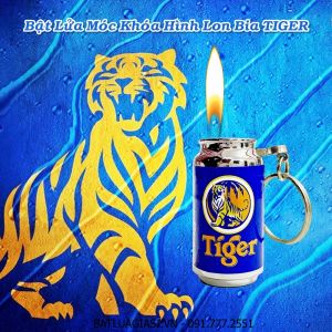 BẬT LỬA MÓC KHÓA HÌNH LON BIA TIGER - (XÀI GAS)