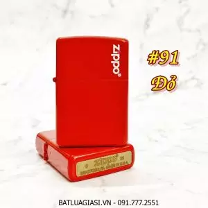 BẬT LỬA ZIPPO SƠN TĨNH ĐIỆN NHIỀU MÀU (CÓ MỘC ĐÁY) - (XÀI XĂNG) #91 ĐỎ